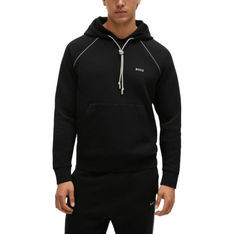 HUGO BOSS FW24  Black Hoodie with Solid Color Letter Logo Print. 50518185-001 圖 4