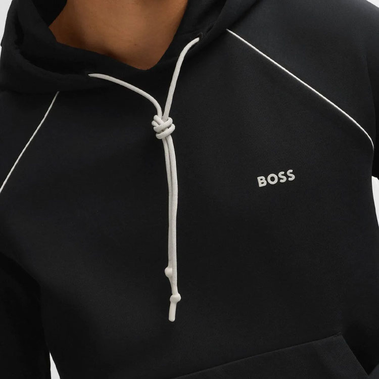 HUGO BOSS FW24  Black Hoodie with Solid Color Letter Logo Print. 50518185-001 圖 6