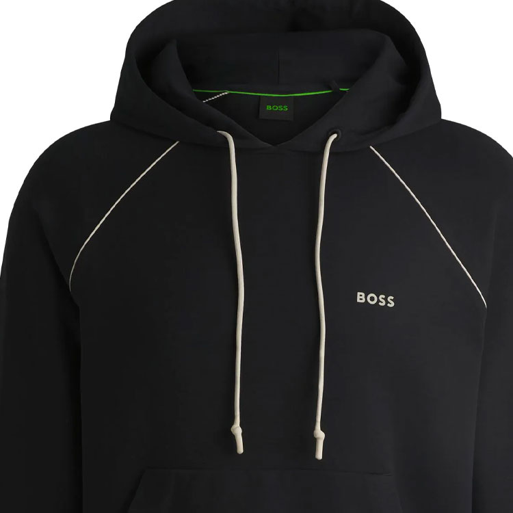 HUGO BOSS FW24  Black Hoodie with Solid Color Letter Logo Print. 50518185-001 圖 7