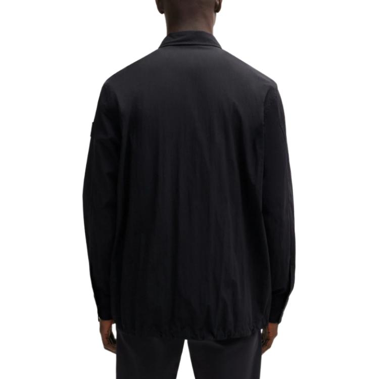 Lookbook HUGO BOSS FW24 黑色寬鬆版純色長袖襯衫 50519788-001