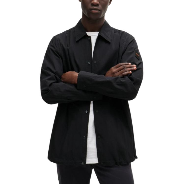 Purchase HUGO BOSS FW24 黑色寬鬆版純色長袖襯衫 50519788-001