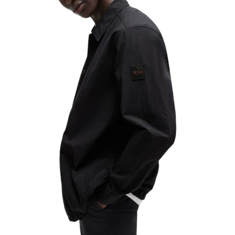 Sizing HUGO BOSS FW24 黑色寬鬆版純色長袖襯衫 50519788-001