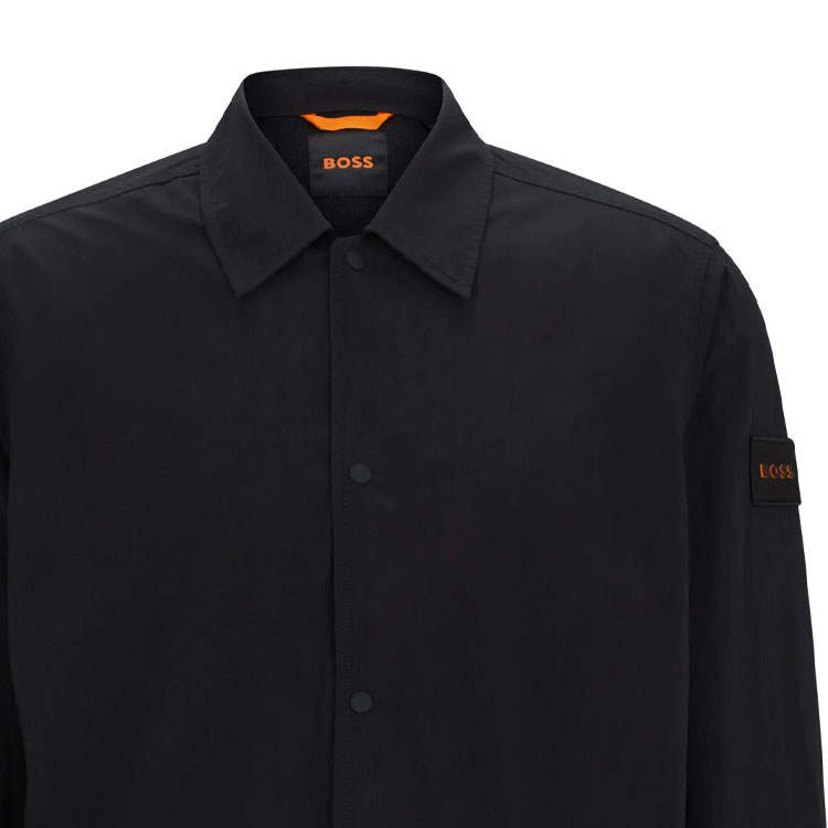 Cheap HUGO BOSS FW24 黑色寬鬆版純色長袖襯衫 50519788-001