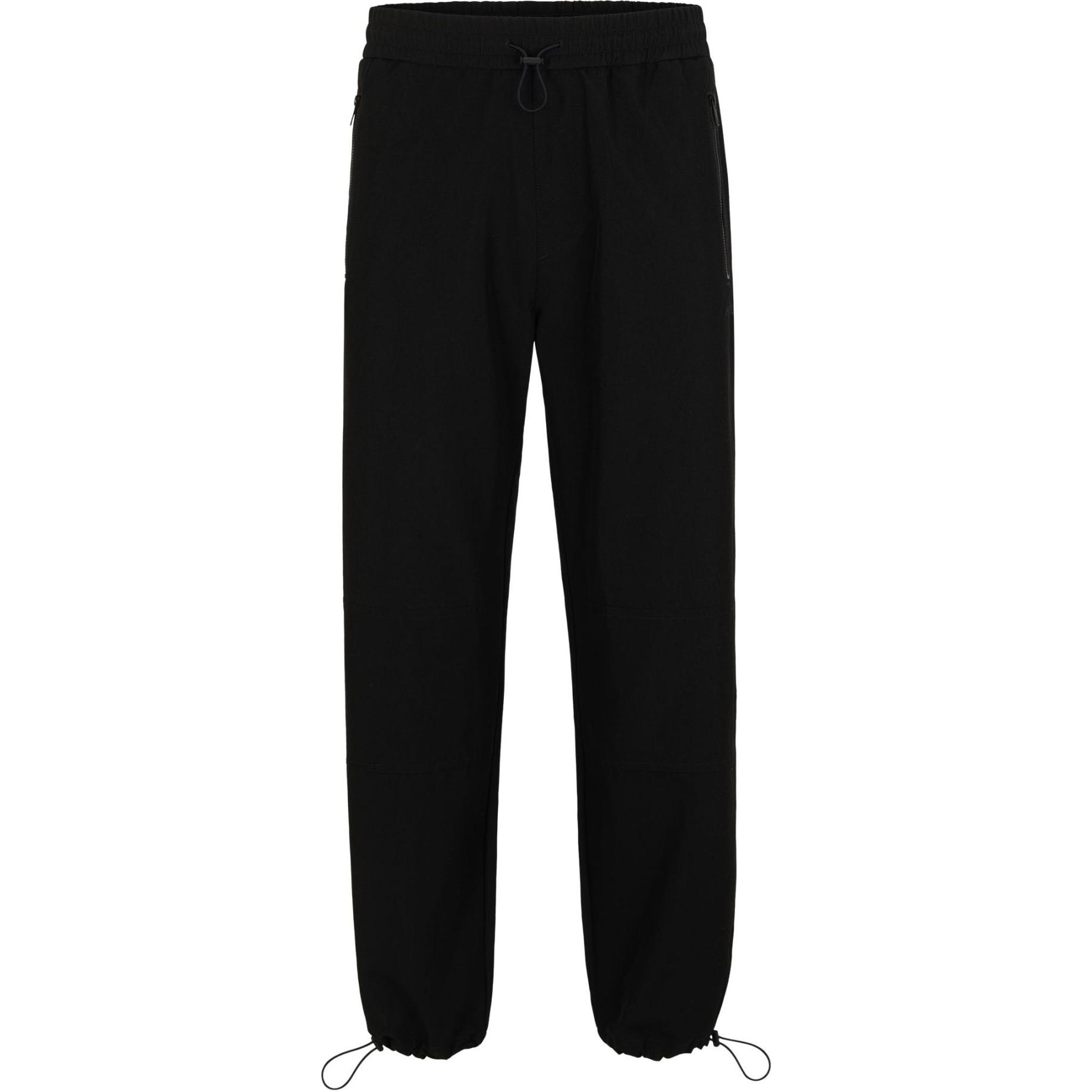 HUGO BOSS FW24  Black Tapered Casual Pants with Logo and Side Pockets. 50516635-001