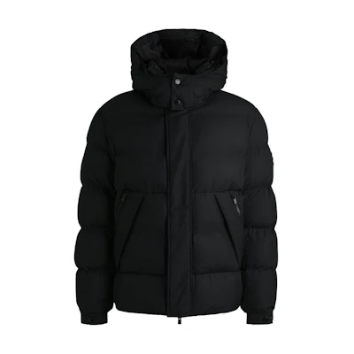 HUGO BOSS FW24 Black Waterproof Jacket with Detachable Hood. 50525243-001