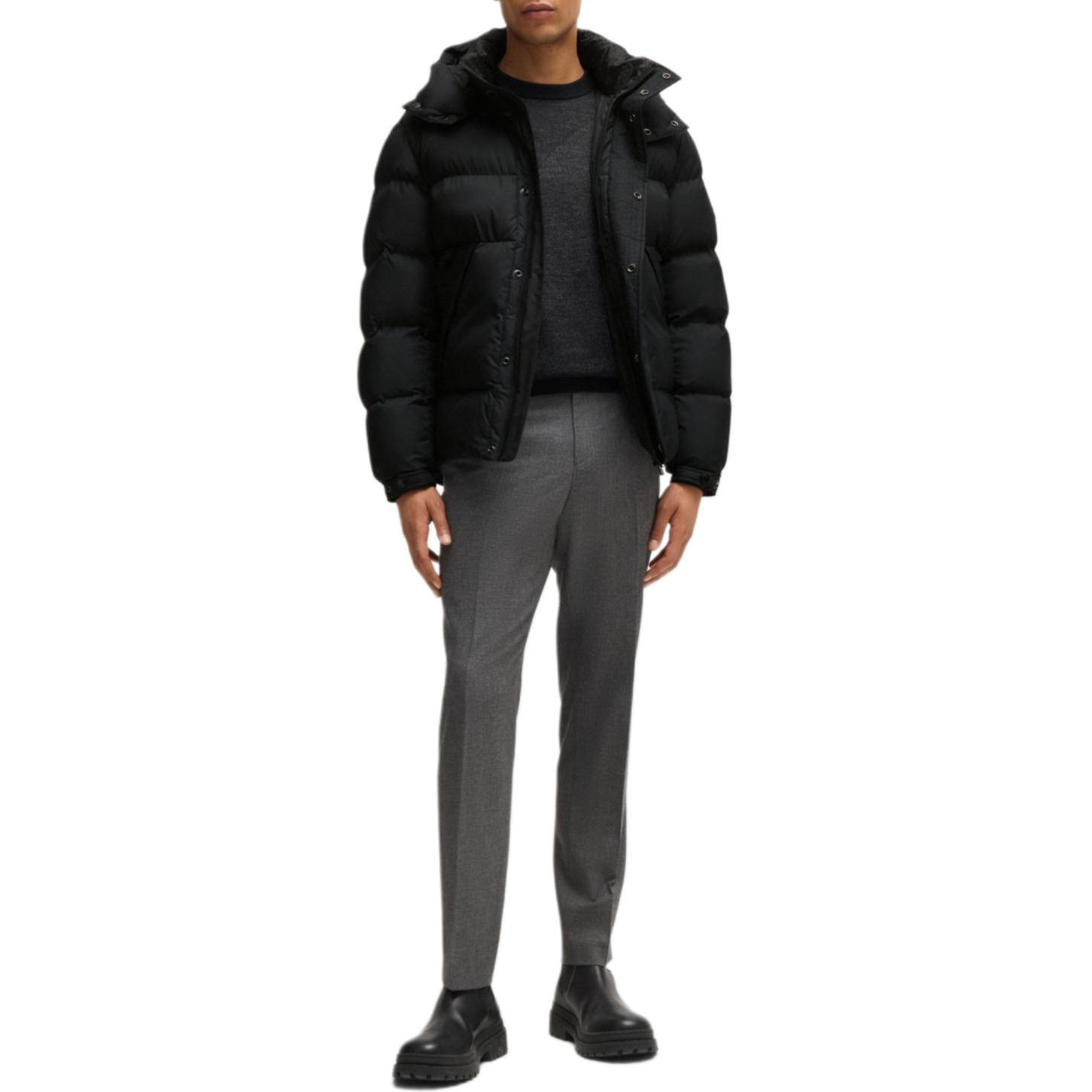 HUGO BOSS FW24  Black Waterproof Jacket with Detachable Hood. 50525243-001 圖 3