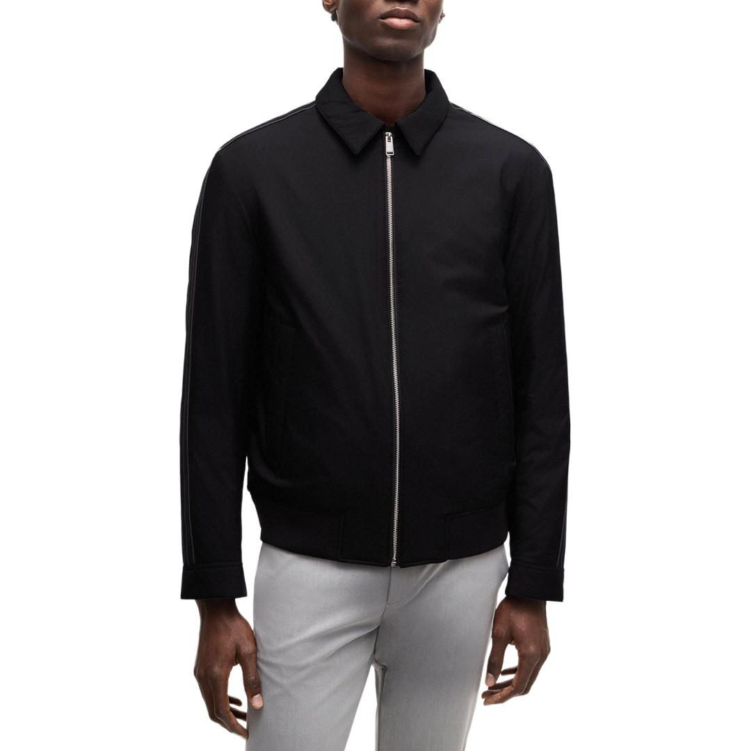 HUGO BOSS FW24  Black Zip-Up Collared Long-Sleeve Jacket. 50519955 圖 4
