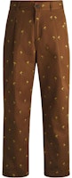 HUGO BOSS FW24 Floral Embroidered Loose Fit Casual Pants Brown. 50520845-212 HUGO BOSS FW24 Floral Embroidered Loose Fit Casual Pants Brown. 50520845-212