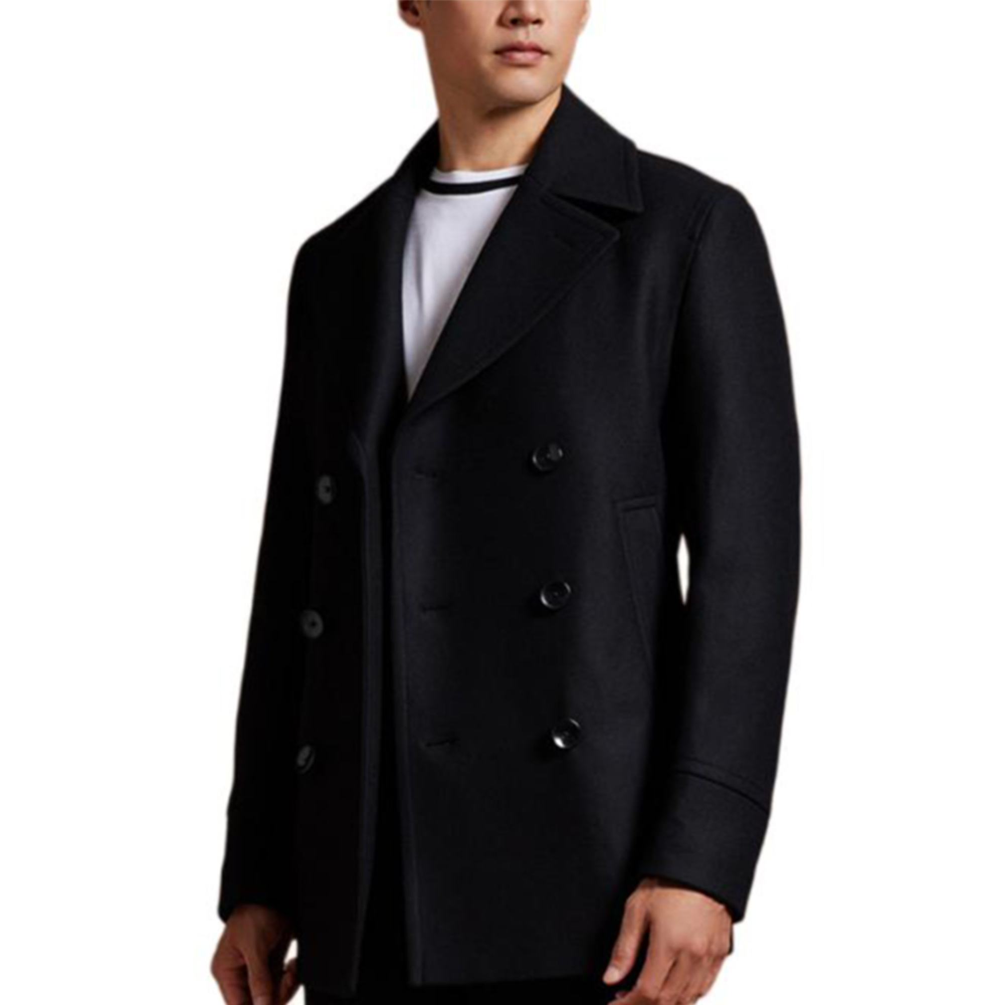 Details for HUGO BOSS FW24 修身雙排扣大衣 黑色 50536826-001