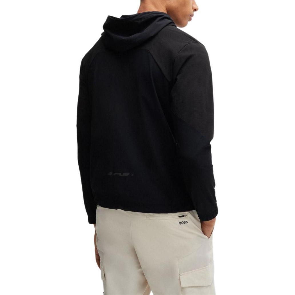 HUGO BOSS FW24 Black Solid Zip-Up Hoodie Long Sleeve Jacket 50519518-001 圖 5