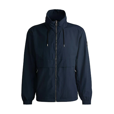 HUGO BOSS FW24 Detachable Hood Waterproof Jacket - Deep Blue 50522385-404