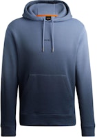 HUGO BOSS FW24 Gradient Logo Print Oversized Hoodie Natural Blue. 50520408-464 HUGO BOSS FW24 Gradient Logo Print Oversized Hoodie Natural Blue. 50520408-464