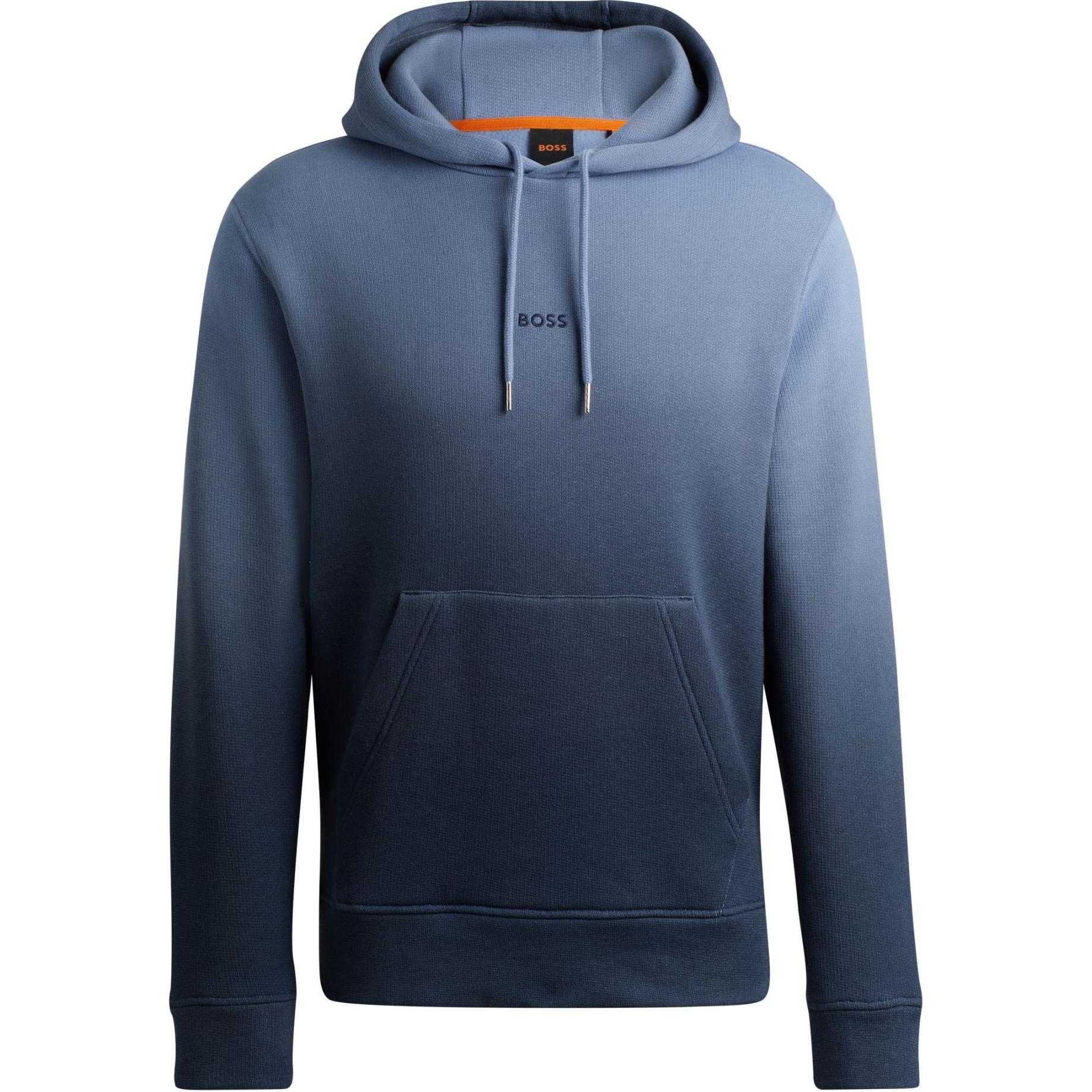 Order HUGO BOSS FW24 漸變標誌印花寬鬆連帽衫 自然藍色 50520408-464