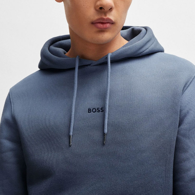 Purchase HUGO BOSS FW24 漸變標誌印花寬鬆連帽衫 自然藍色 50520408-464