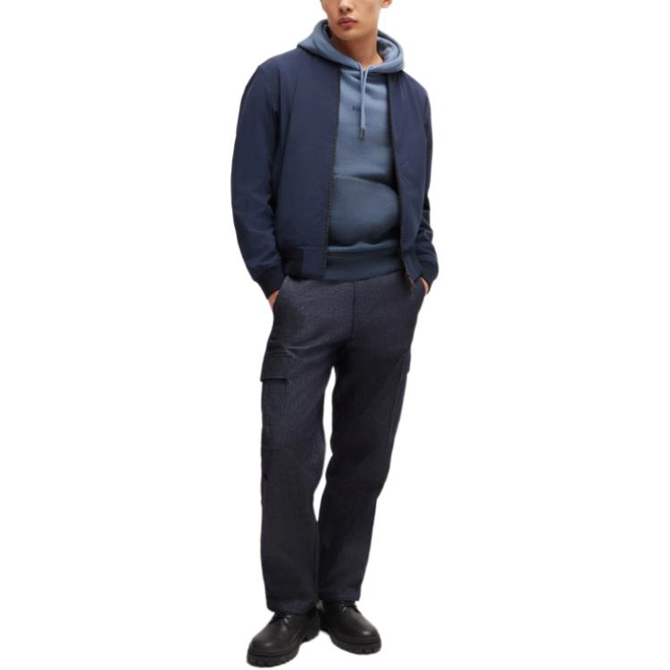 Details for HUGO BOSS FW24 漸變標誌印花寬鬆連帽衫 自然藍色 50520408-464