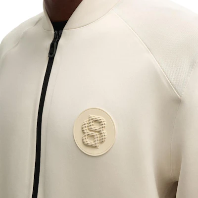 ヒューゴボス FW24 ナチュラルホワイト ジップアップジャケット ロゴデザイン 50521368-131 Details for ヒューゴボス FW24 ナチュラルホワイト ジップアップジャケット ロゴデザイン 50521368-131