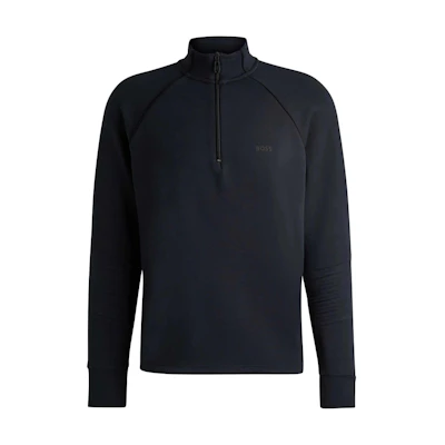 HUGO BOSS FW24 Navy Blue Oversized Turtleneck Sweatshirt 50518194-402