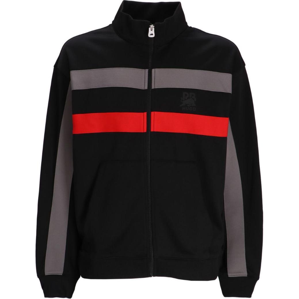 Order HUGO BOSS FW24 條紋標誌高領長袖外套 黑色 男裝 50530052-001