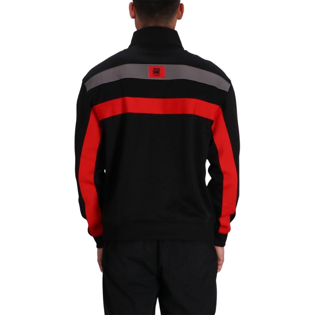 Lookbook HUGO BOSS FW24 條紋標誌高領長袖外套 黑色 男裝 50530052-001