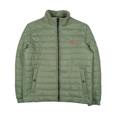 HUGO BOSS Glossy Letter Print Cotton Jacket for Men - Green 50468719-345
