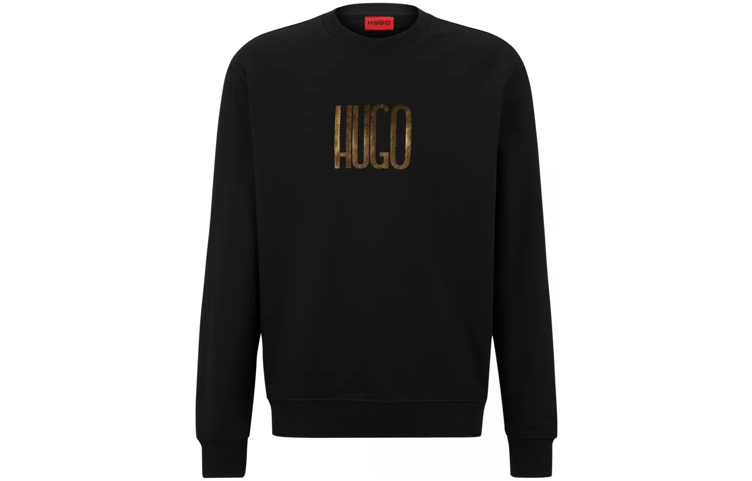 HUGO BOSS Gold Logo Crewneck Long-Sleeve Sweatshirt 50493784-001
