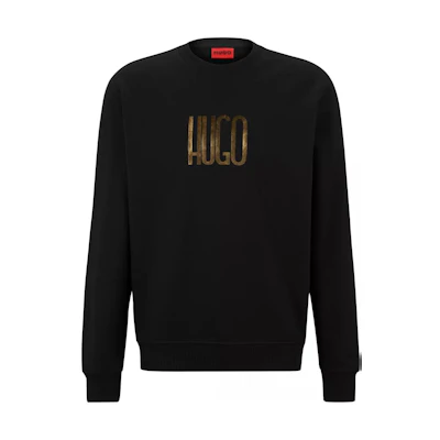 HUGO BOSS Gold Logo Crewneck Long-Sleeve Sweatshirt 50493784-001