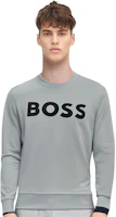Lookbook HUGO BOSS 圖案印花灰色圓領長袖棉質衫 50487133-050