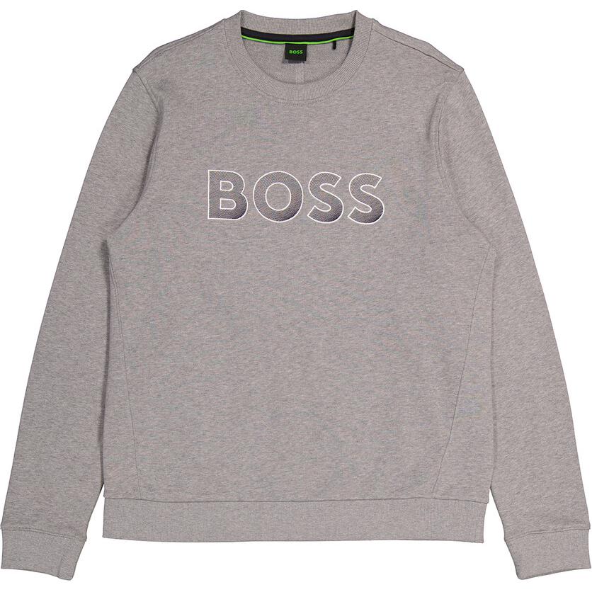 HUGO BOSS Graphic Print Crewneck Long Sleeve Sweatshirt Grey - 50483018-059