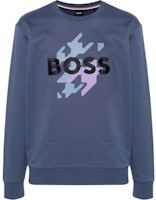 HUGO BOSS Graphic Print Crewneck Relaxed Fit Sweatshirt Men’s Blue 50521117-412 HUGO BOSS Graphic Print Crewneck Relaxed Fit Sweatshirt Men’s Blue 50521117-412