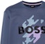 Sizing HUGO BOSS 男士藍色寬鬆版圖案印花圓領長袖上衣 50521117-412