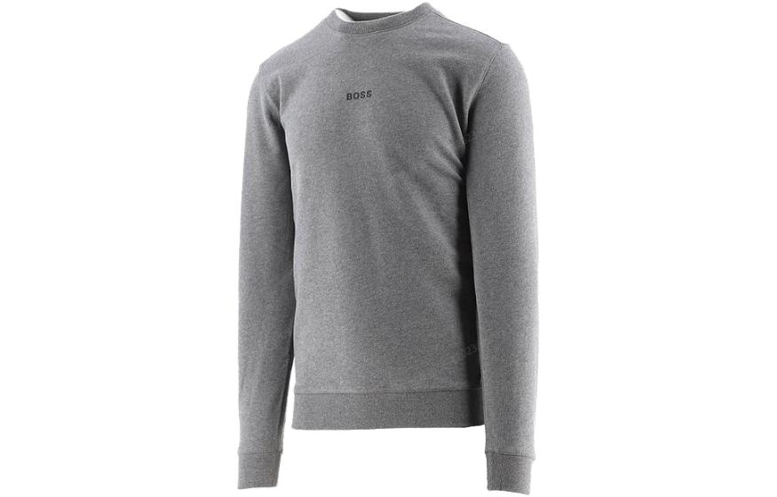 HUGO BOSS Gray Logo Cotton Crewneck Pullover Sweatshirt 50462828-030