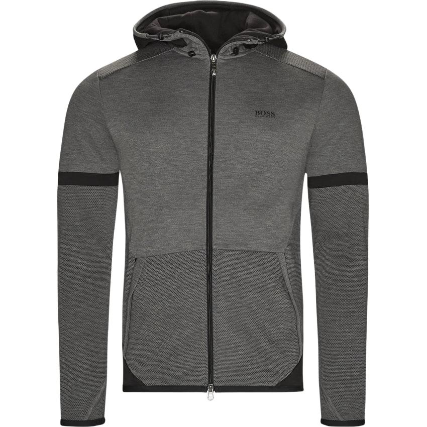 HUGO BOSS Gray Patchwork Zip-Up Hoodie Jacket Long Sleeve 50390019-031