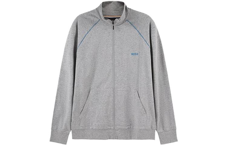 HUGO BOSS Gray Zip-Up Stand Collar Sweatshirt Jacket 50469596-038