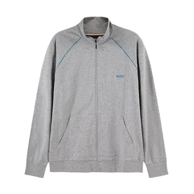 HUGO BOSS Gray Zip-Up Stand Collar Sweatshirt Jacket 50469596-038