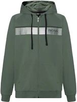HUGO BOSS Green Hoodie Jacket with Logo Letter Stripe Design 50464887-331 HUGO BOSS Green Hoodie Jacket with Logo Letter Stripe Design 50464887-331