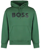 HUGO BOSS Green Hoodie with Logo Print Long Sleeve Pullover 50496661-348 HUGO BOSS Green Hoodie with Logo Print Long Sleeve Pullover 50496661-348