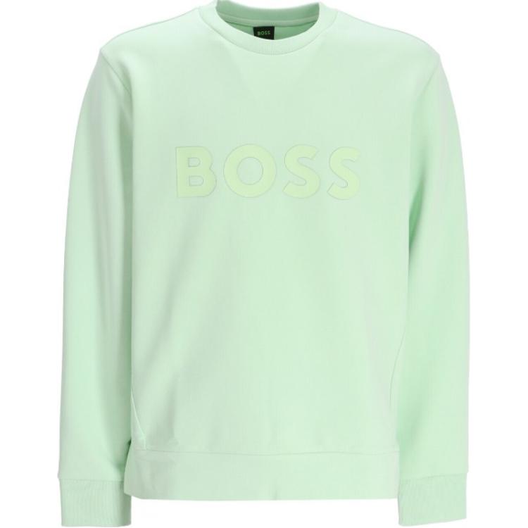 HUGO BOSS Green Logo Print Crewneck Loose Fit Sweatshirt 50506119-388