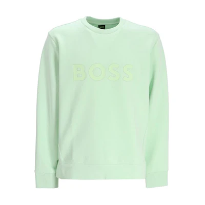 HUGO BOSS Green Logo Print Crewneck Loose Fit Sweatshirt 50506119-388