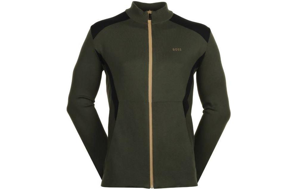 HUGO BOSS Green Logo Zip-Up High Collar Jacket 50504948-379