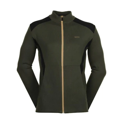 HUGO BOSS Green Logo Zip-Up High Collar Jacket 50504948-379