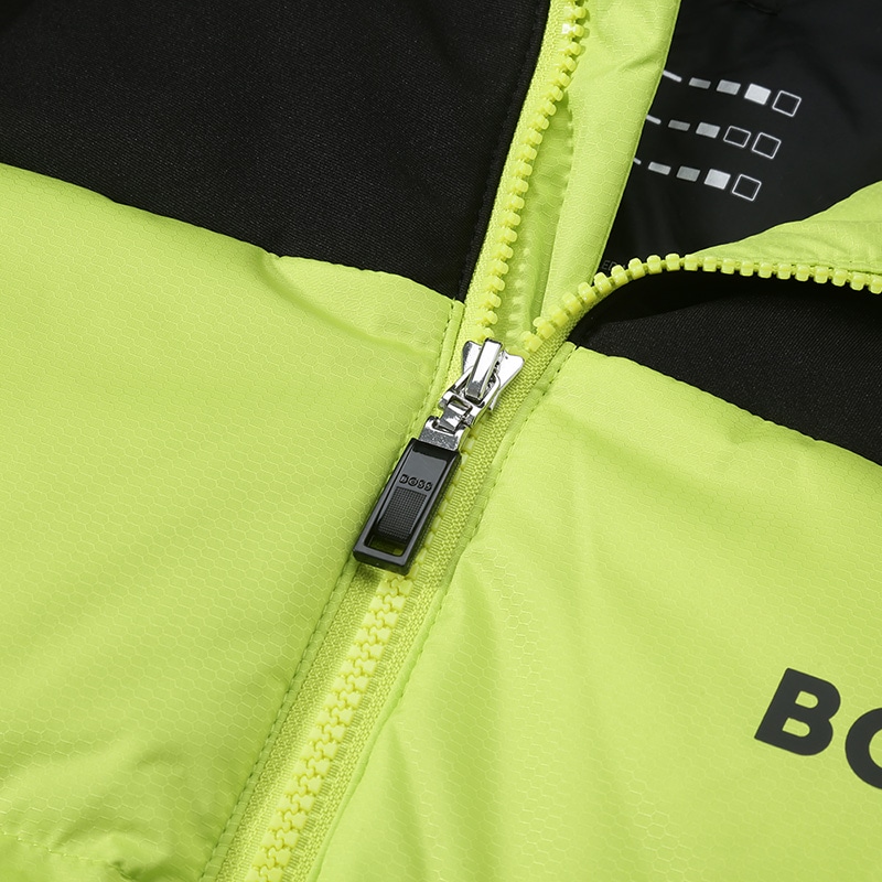 Details for HUGO BOSS 綠色 SS24 螢光綠標印花連帽羽絨外套。 50497558-327