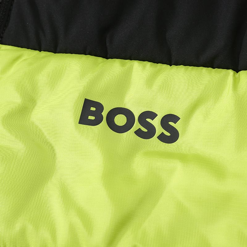 HUGO BOSS Green SS24 Colorblock Logo Print Cotton Jacket Men Fluorescent Green 50497559-327 圖 5