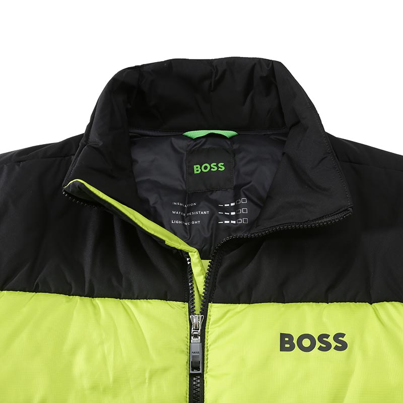 HUGO BOSS Green SS24 Colorblock Logo Print Cotton Jacket Men Fluorescent Green 50497559-327 圖 7