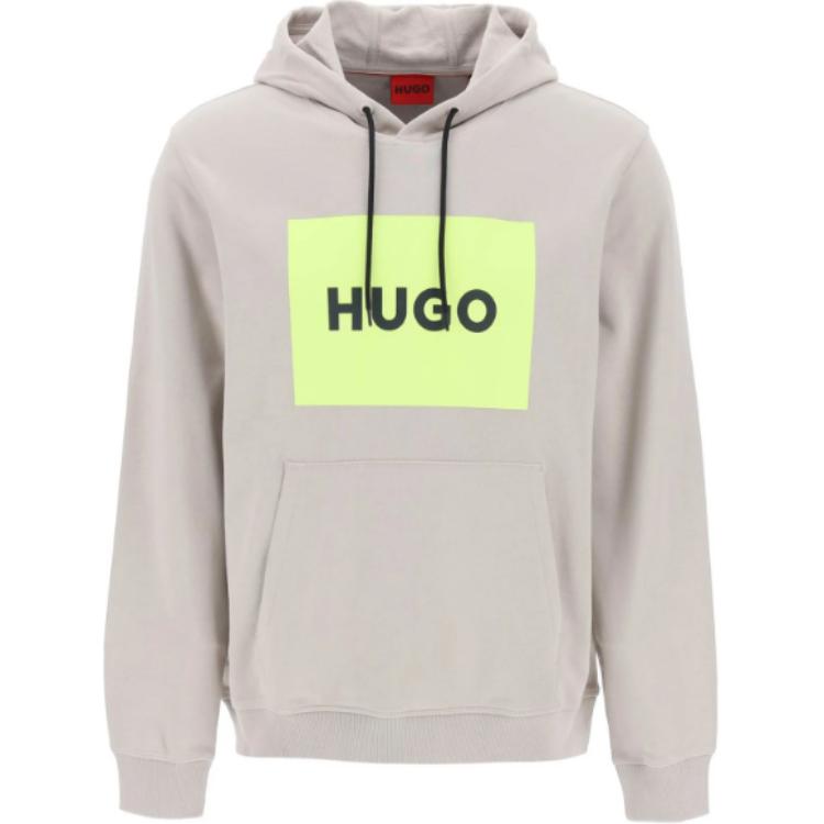 HUGO BOSS Grey Hoodie with Logo Print 50473168-055