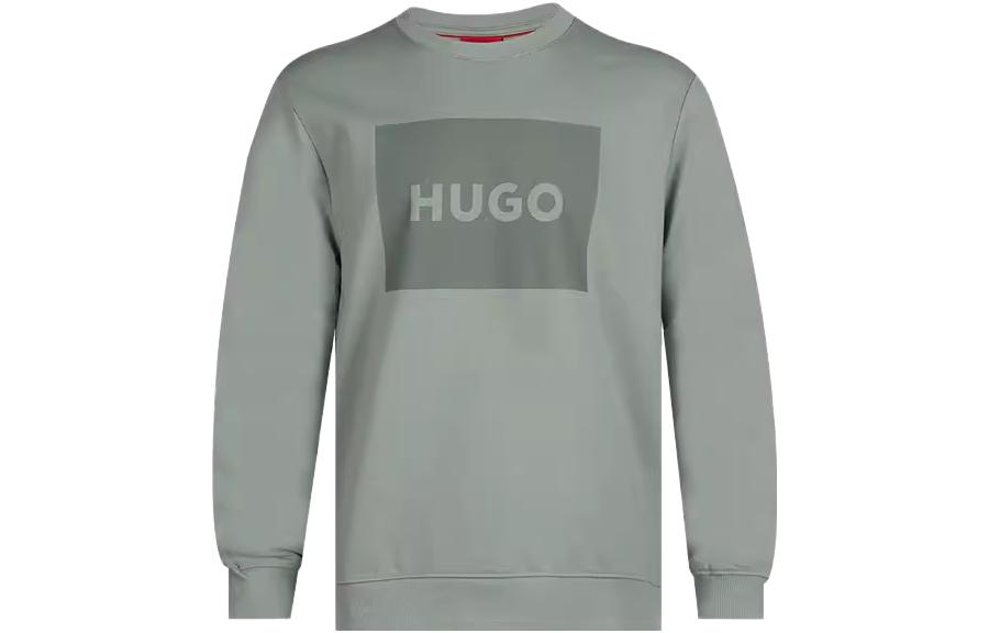 HUGO BOSS Grey Loose-Fit Crewneck Letter Print Long-Sleeve Sweatshirt 50467944-330