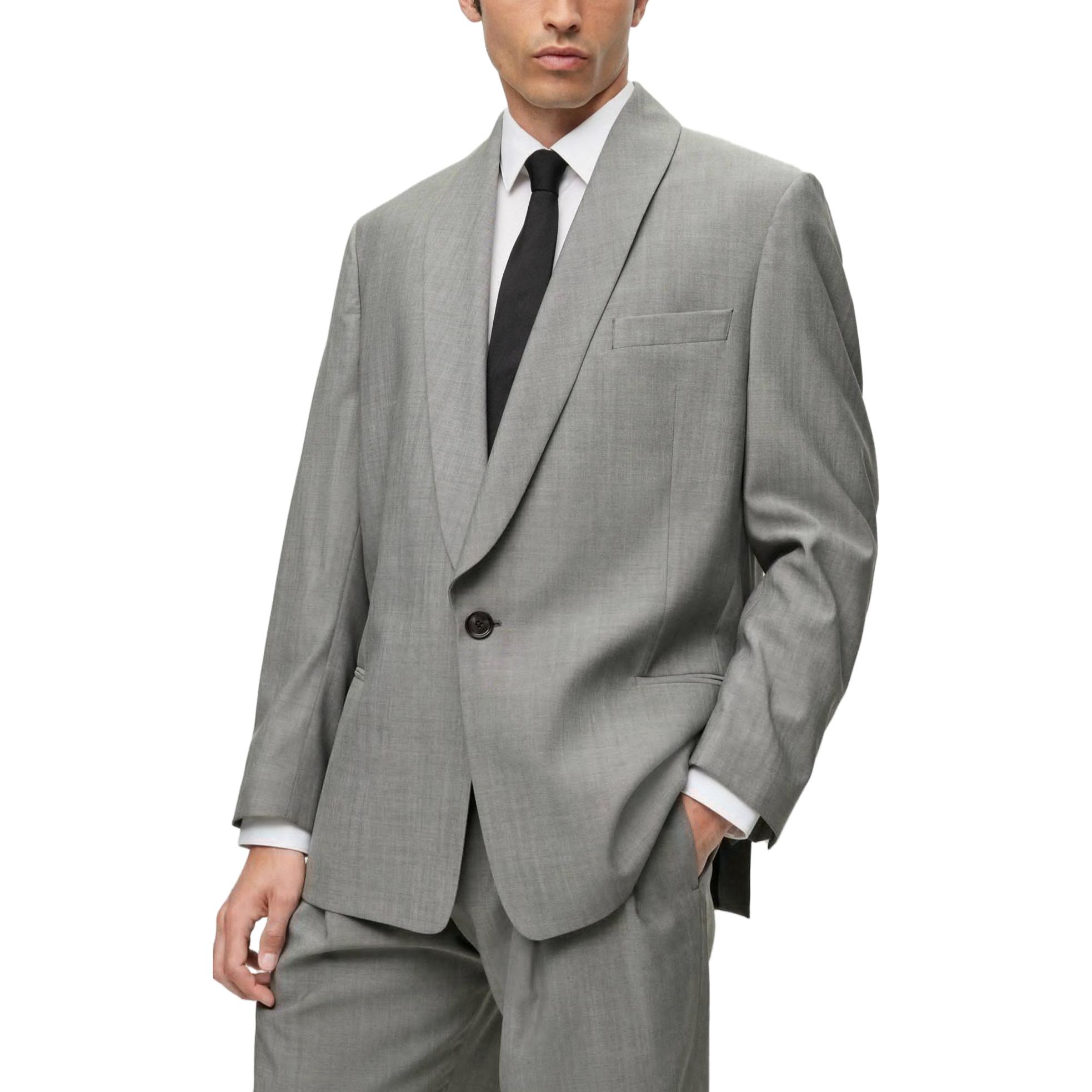 Details for HUGO BOSS Jaket Abu-Abu Single-Breasted Solid Lapel 50504085-003