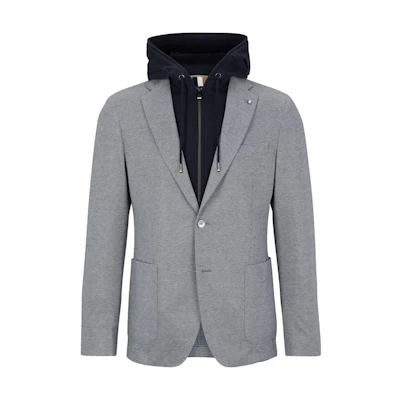 HUGO BOSS Grey Zip-Up Hoodie Jacket 50489415-404