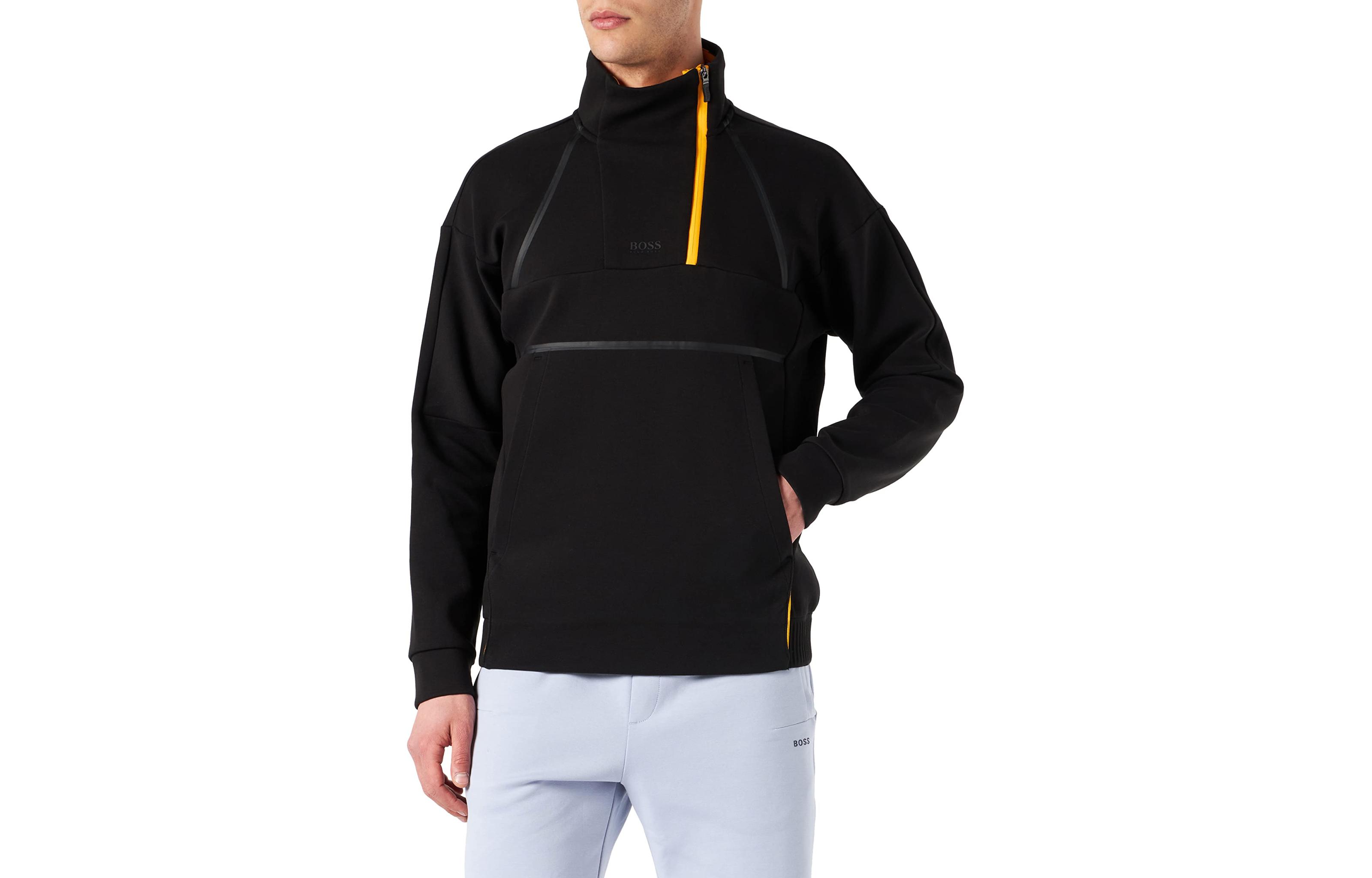 HUGO BOSS Half-Zip Embroidered Logo Sweatshirt Black 50462052-001