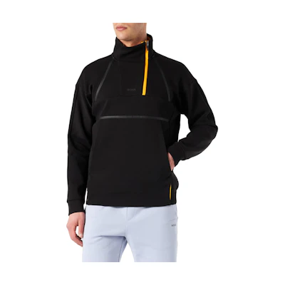HUGO BOSS Half-Zip Embroidered Logo Sweatshirt Black 50462052-001