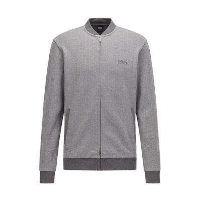 HUGO BOSS Herringbone Jacquard Logo Jacket - Gray 50464481-036